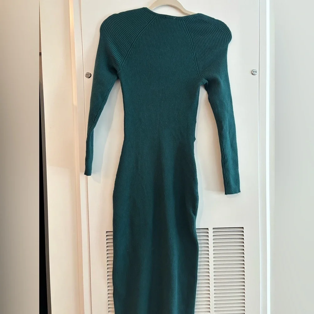 Abercrombie & Fitch Teal Long Sleeve Sweater Dress, NWT - Picture 6 of 7